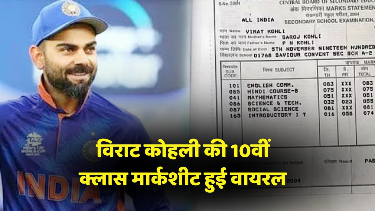 Virat kohli 10th Marksheet
